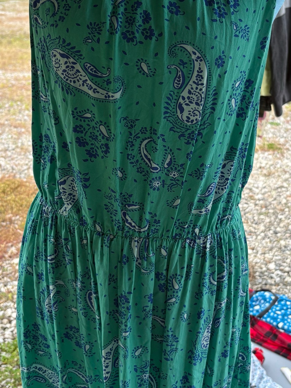 Old Navy Teal and Navy Paisley Midi Dress